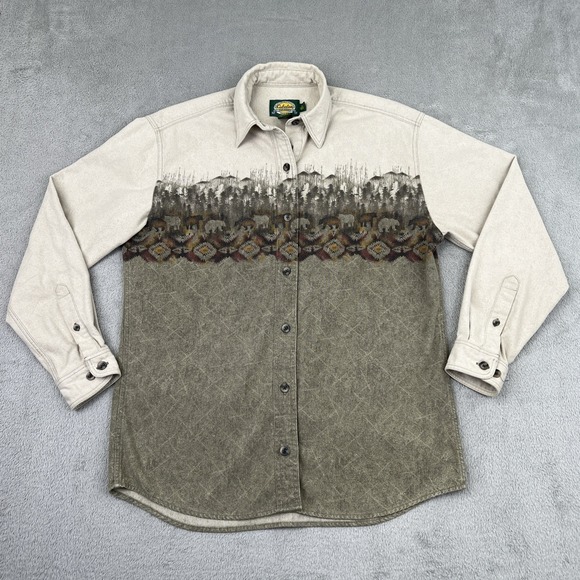 Cabela's Flannel Shirt Women's Small Nature Mountain Long Sleeve - Picture 1 of 10